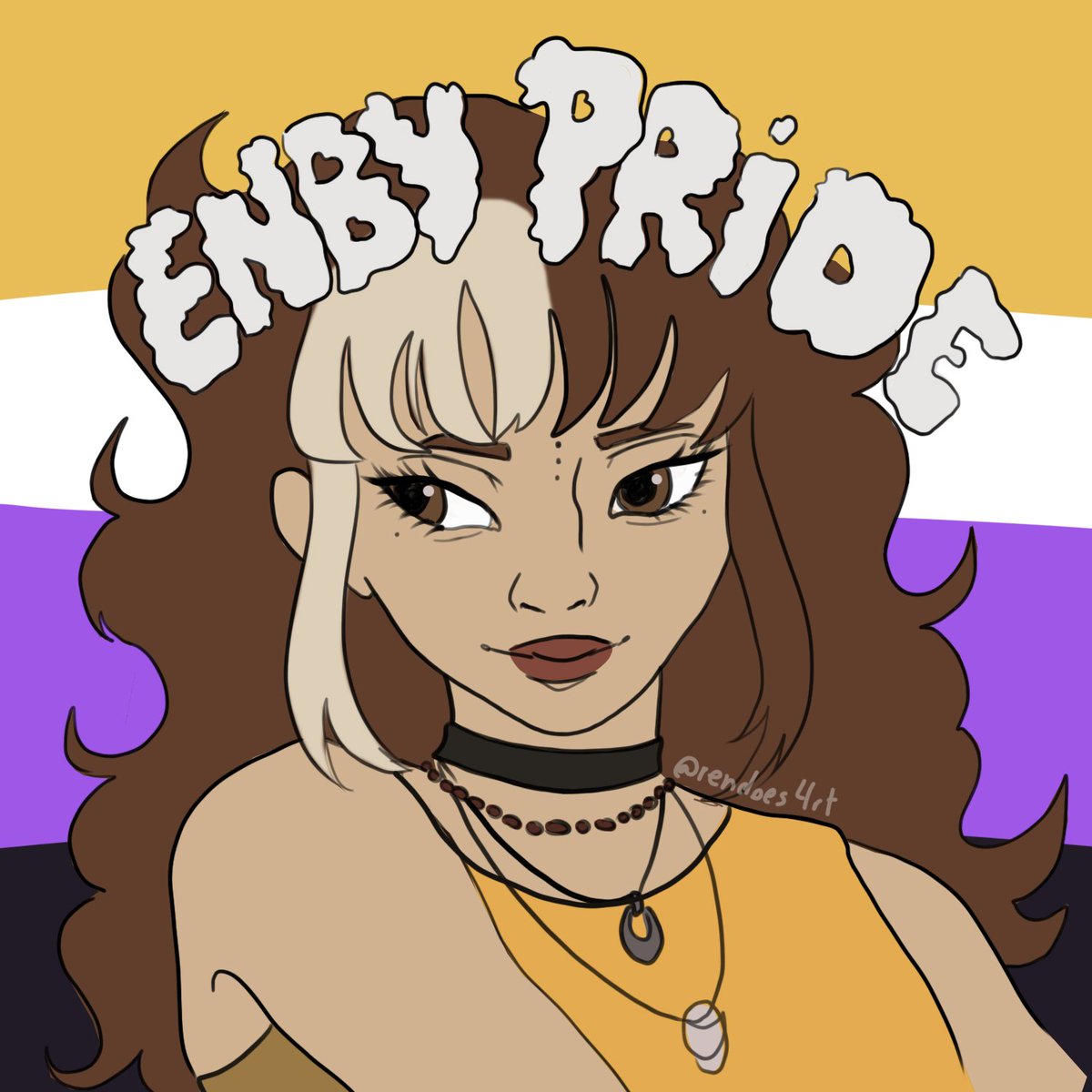 renduzart's tweet photo. ENBY #PRIDE FOR THE WIN
▪︎like share and rts appreciated ♡
#nonbinary #nonbinarypride #pridemonth #lgbtqartist #digitalart https://t.co/oTUxva3OL3