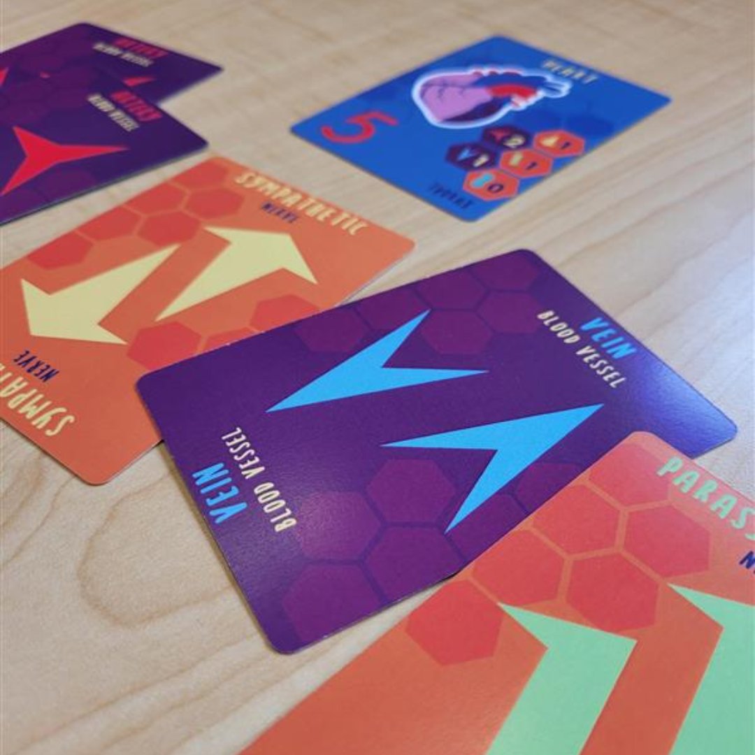HiveUBCMedicine's tweet photo. In collaboration with @UBC_BMVC, Gut It Out is a modular anatomy card game developed by students - Alexia Lalande, Winnie Lin, @scicommcat, and @studio_alala.
 
Featured by @MikaelaStiver, this card game was distributed at the annual 2022 conference for the @AnatomyOrg in April! https://t.co/cGETcwL51a