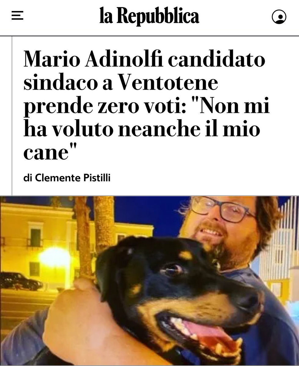 MonasteroFJ's tweet photo. Non mi sarei stupito.
Il suo cane ad #Adinolf lo conosce bene.
E il suo cane ha mostrato estrema saggezza... https://t.co/XjnCu7WQo7