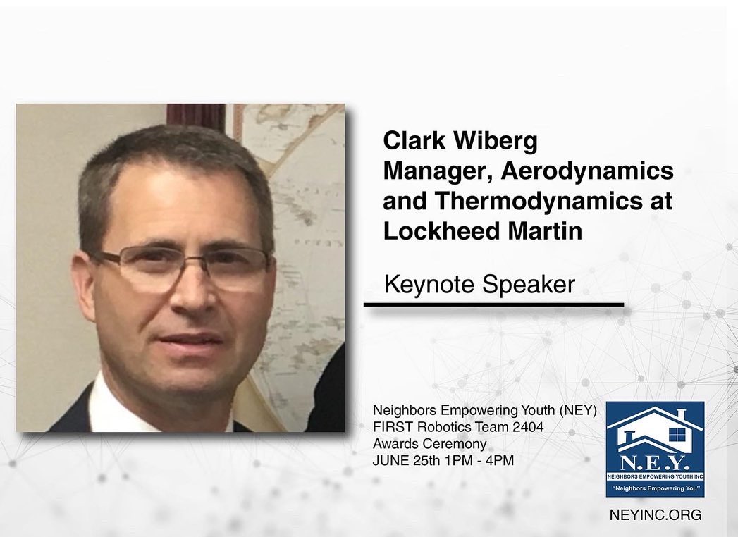 ney_inc's tweet image. We are thrilled to announce our speakers for the FIRST Robotics @team2404_tnt awards ceremony.

Keynote speaker 
Mr. Clark Wiberg 
Manager, Aerodynamics, and Thermodynamics at @LockheedMartin

Speaker 
Ms. @RepJudyChu 
Congresswoman for California&apos;s 27th congressional district.