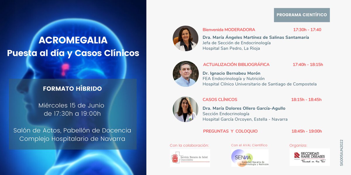 MenosRaras's tweet photo. 🧐Si te interesa la #ACROMEGALIA no puedes perderte este evento

𝗔𝗖𝗥𝗢𝗠𝗘𝗚𝗔𝗟𝗜𝗔: Puesta al día y Casos Clínicos
🗓 Miércoles 15 de Junio 
🕞17:30h
Formato Hibrido (Presencial y Webinar)

👇𝗥𝗘𝗚𝗜𝗦𝗧𝗥𝗢👇
https://t.co/Hqszp7HTTH
Exclusivo profesionales sanitarios https://t.co/cDiJqpbj8N