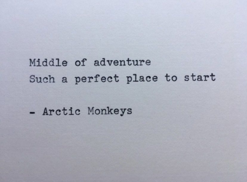 Middle of adventure
Such a perfect place to start

- Arctic Monkeys 
  505

etsy.com/uk/listing/727…