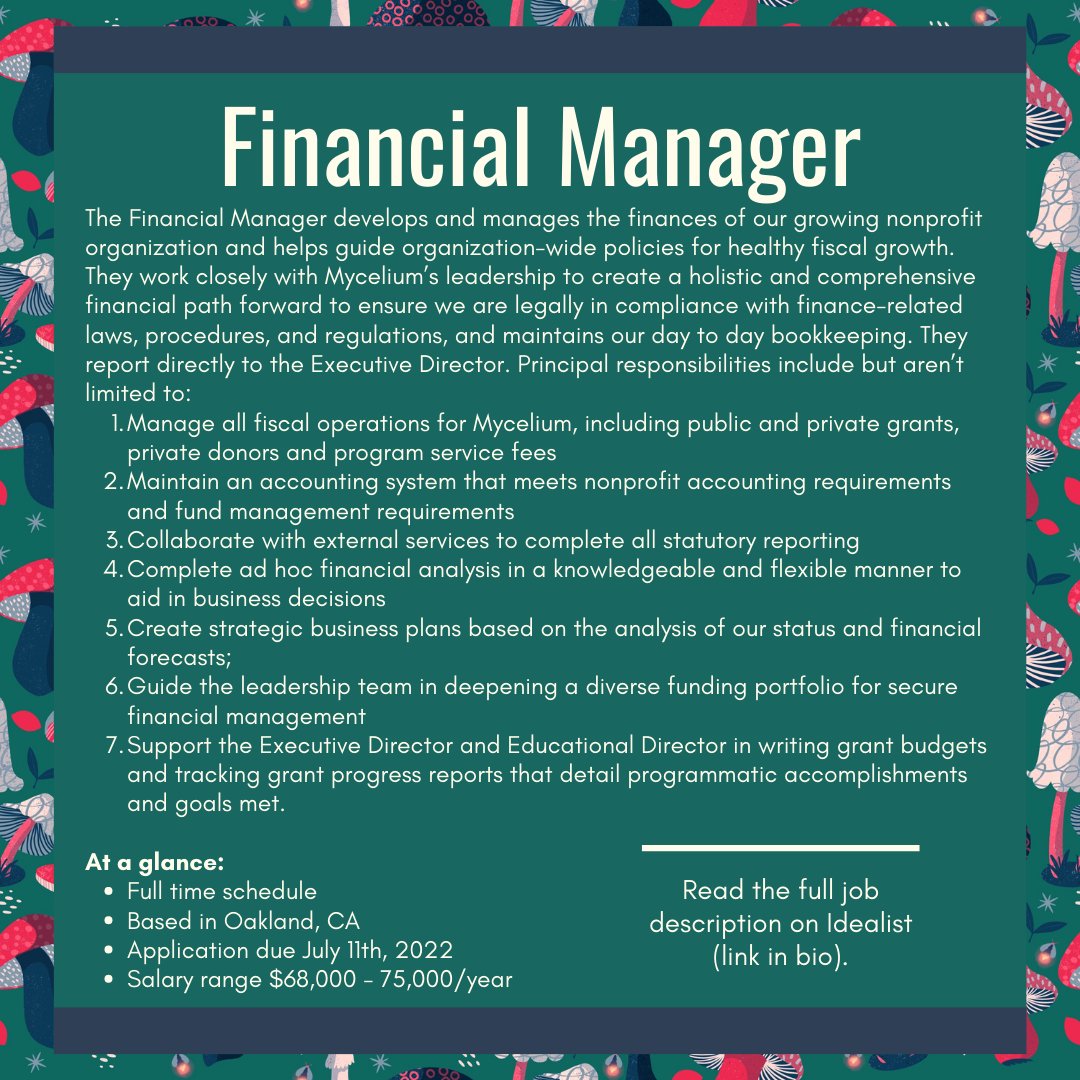 MyceliumYouth's tweet photo. We're hiring! Now accepting applications for an Educational Director and a Financial Manager. Applications due July 11th - help us find the newest members of our team! https://t.co/tDzcLUByru