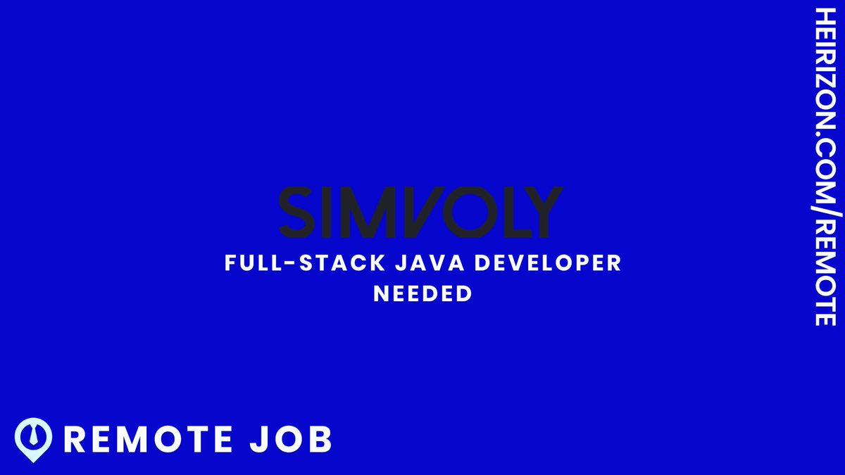 heirizon's tweet photo. Java Developer (Full-Stack) needed at Simvoly https://t.co/xSM5GvUH2g #remotejobs #remoteworking #FullStackDeveloper #fullstack #developer #AWS #Java #javascript #Angular #DeveloperJobs https://t.co/N1vt5TKYje