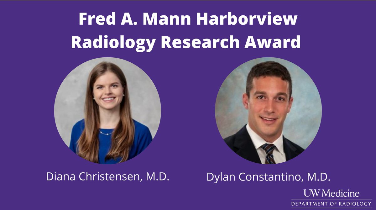 We're kicking off our #graduation2022 awards with Drs. Diana Christensen and Dylan Constantino, who were awarded the Fred A. Mann Harborview #RadiologyResearch Award! Congrats🎉

Read more: bit.ly/3NNtjmg

@harborviewmc #radtwitter #medtwitter #meded #radiology