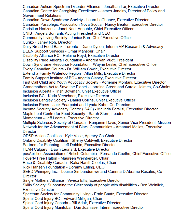 Text-based image of open letter call for immediate second reading of Canada Disability Benefit. Link to screen-reader version here: https://www.disabilitywithoutpoverty.ca/wp-content/uploads/2022/06/CORR-House-Leaders-re-C-22-Final-EN.pdf (part 3/4)