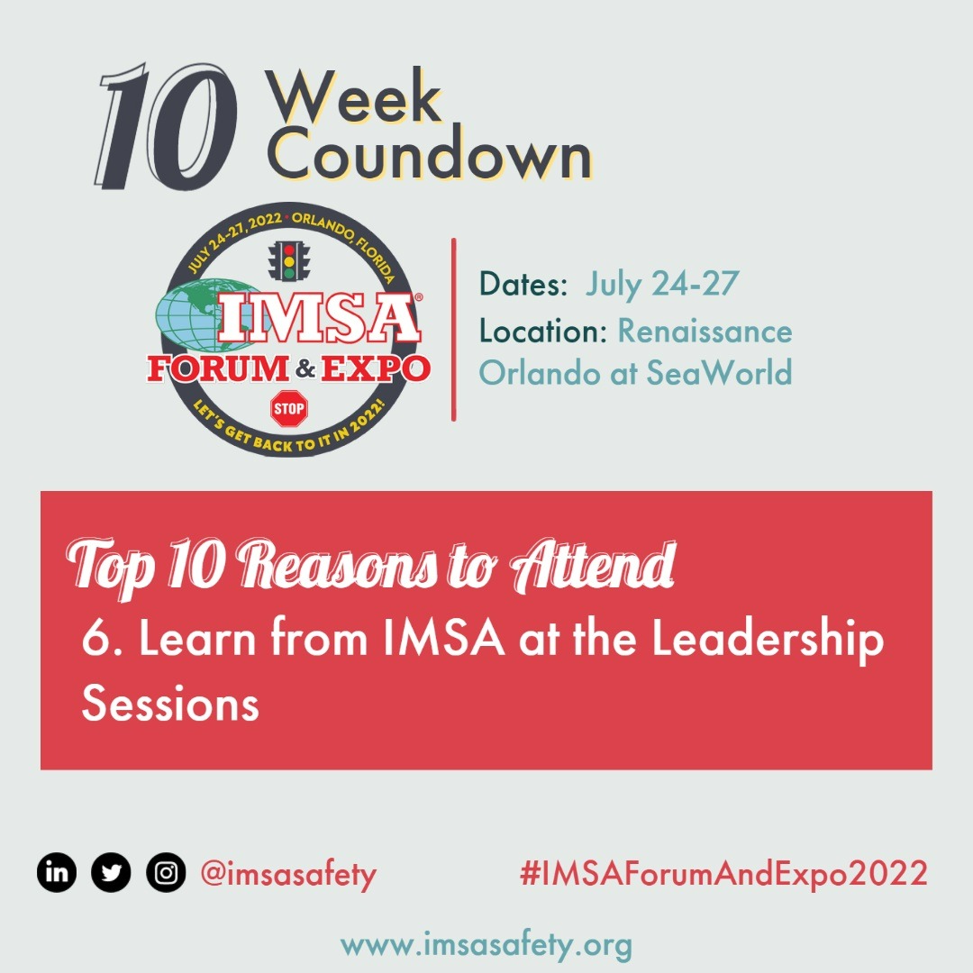 Six more weeks! During the leadership sessions, you'll gain insight into topics like sections best practices, membership recruitment, and retention. There is still time to register: events.imsasafety.org/Events/IMSA202…