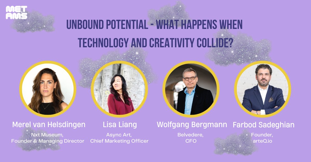 This Wednesday, @AsyncArt Co-Founder and CMO, Lisa Liang (@BreadBreaker22) will be speaking at @met_ams on the 'Unbound Potential...' panel alongside @MereltjevanH @wobergmann @FarbodSadeghian 🎉 

 If you're going to MET AMS, tune in on 6/15 at 4: 15pm CET | 7:15am PT