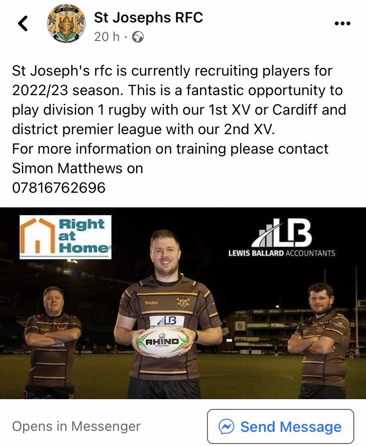 St Joseph's RFC tweet media
