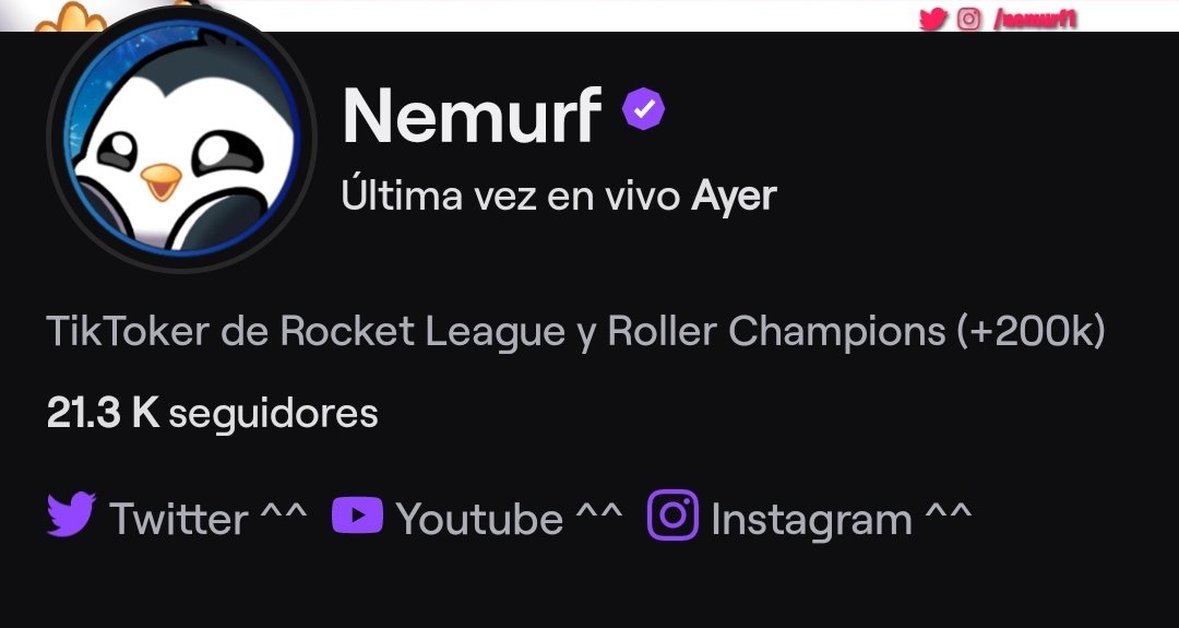 Nemurf1's tweet photo. @agbin3r Hola buenas, aquí un streamer de Rocket que le gustaría participar, soy GC1-GC2
Aquí dejo mi canal ^^ https://t.co/sd3CFnDB9X