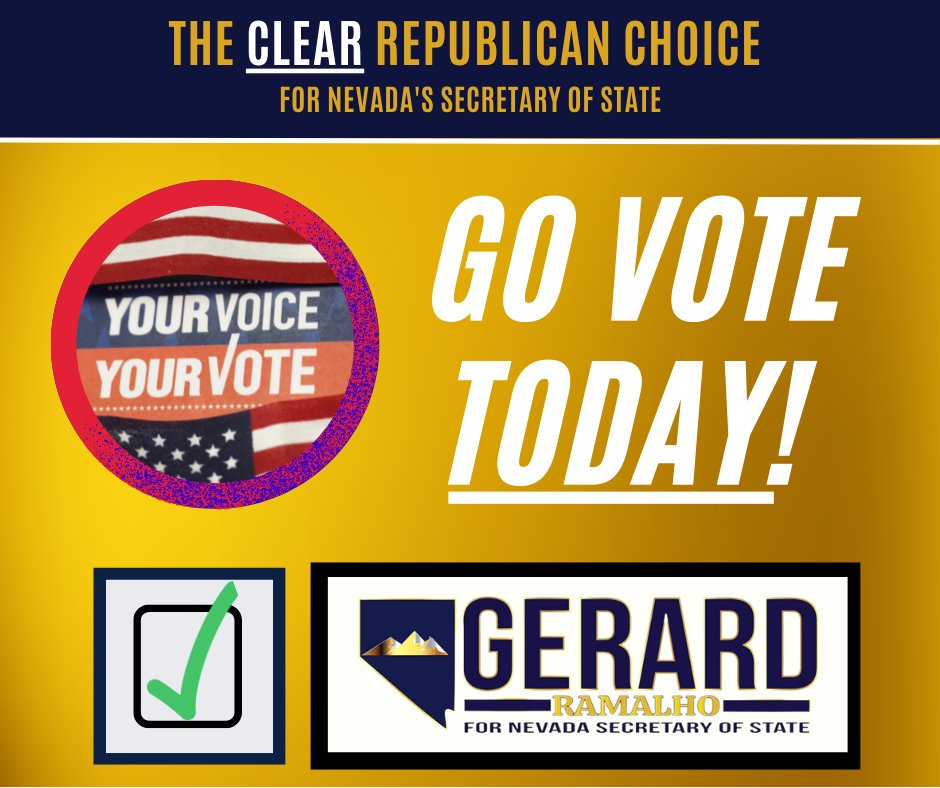 Gerard Ramalho (@gerardramalho) on Twitter photo LAST CHANCE! Vote Gerard Ramalho For Nevada Secretary of State to uphold the values of integrity and transparency in Nevada’s government!
Find your voting location here! bit.ly/38PQtZK
#Nevada #NVSOS #secretaryofstate #Nevadastrong
<a href="/VictoriaDseaman/">Councilwoman Victoria Seaman</a>
<a href="/LisaSongSutton/">Lisa Song Sutton</a> LAST CHANCE! Vote Gerard Ramalho For Nevada Secretary of State to uphold the values of integrity and transparency in Nevada’s government!
Find your voting location here! bit.ly/38PQtZK
#Nevada #NVSOS #secretaryofstate #Nevadastrong
<a href="/VictoriaDseaman/">Councilwoman Victoria Seaman</a>
<a href="/LisaSongSutton/">Lisa Song Sutton</a>