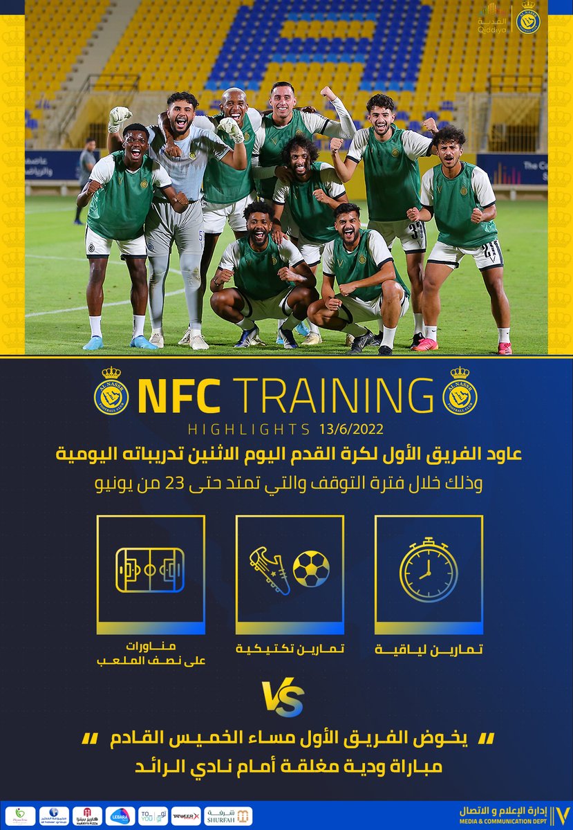 AlNassrFC's tweet photo. 📄 | عاد نجوم #العالمي للتدريبات من جديد 💛 https://t.co/4q3NTInLSx