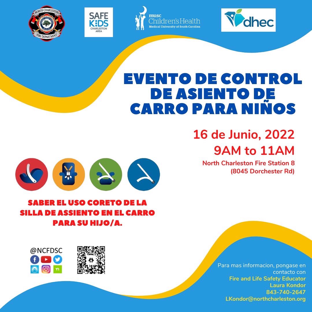 NCFDSC's tweet image. Car seats can reduce the risk of fatal injury in a crash by 71% for infants &amp;amp; 54% for toddlers.  Know for sure if your child is in the right car seat!

Join us on June 16th from 9am to 11am at NCFD Station 8 (8045 Dorchester Rd) for a FREE Car Seat Check event.