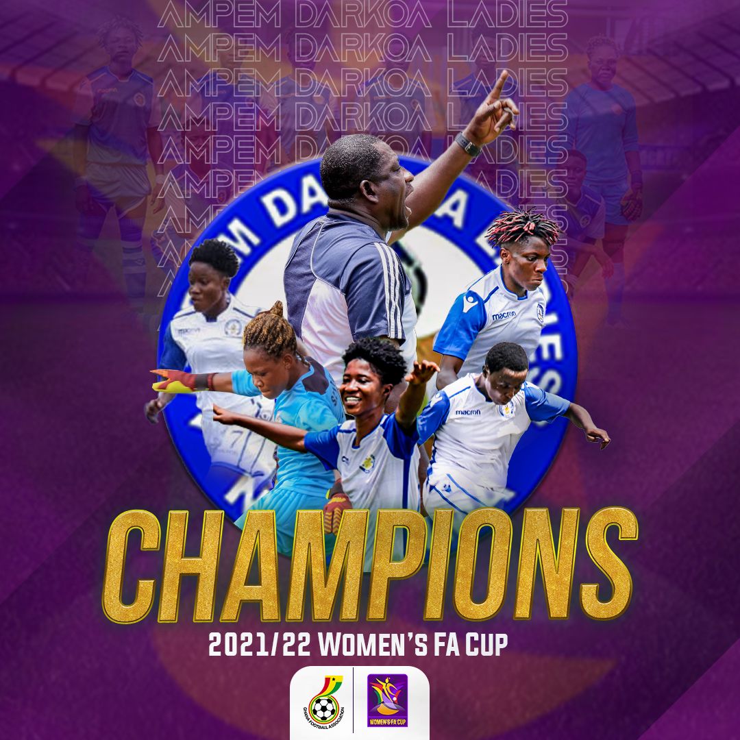 Congratulations🎉🎉 to <a href="/FcAmpem/">Ampem Darkoaa Ladies FC</a> for once again redeeming the image of the northern zone...
#WomensFACupChampions
 #NanaMma💙✌🏼