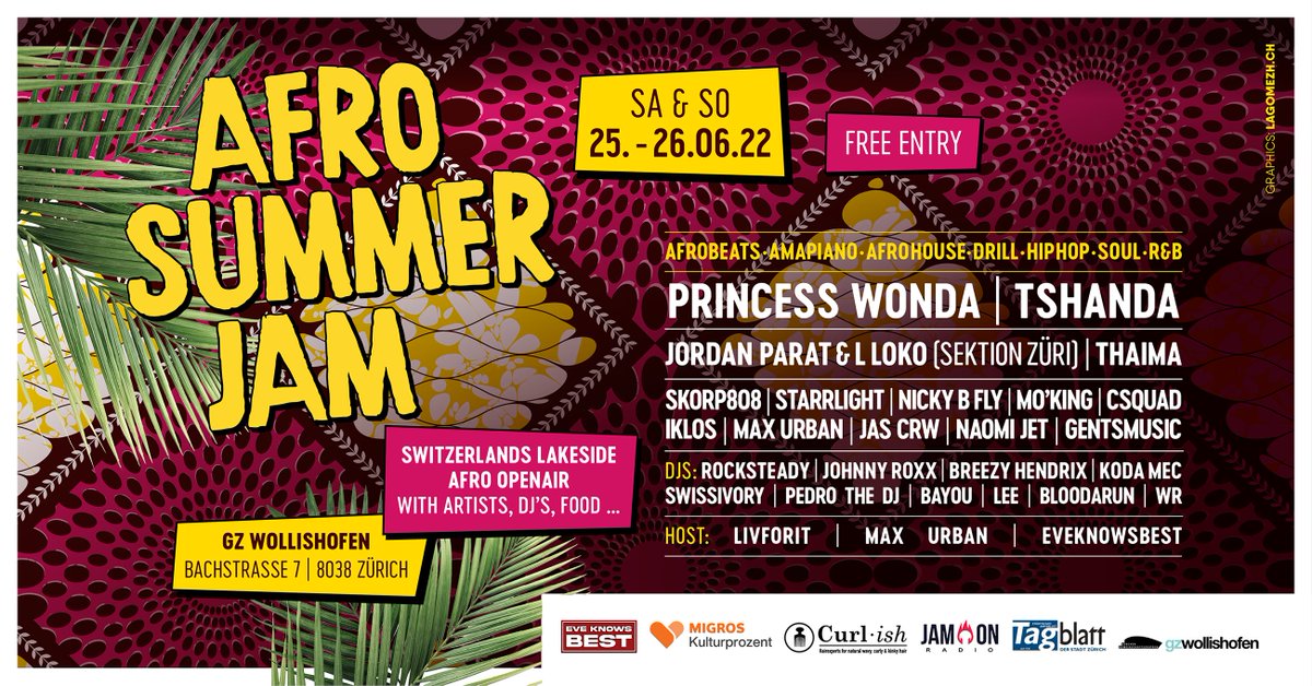 ASA_Zurich's tweet photo. Ready for this year’s Afro Summer Jam? 😎☀️ Join in with friends and family and expect to enjoy musical performances by local artists 🎶 art workshops for young and old 🎨 rich African and Caribbean cuisine 🍛 and much more! 🌍 https://t.co/BK7XamaiKW