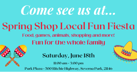 Come visit our booth at the Spring Shop Local Fun Fiesta on Saturday, June 18th! Looking forward to a great time with some amazing people 😄