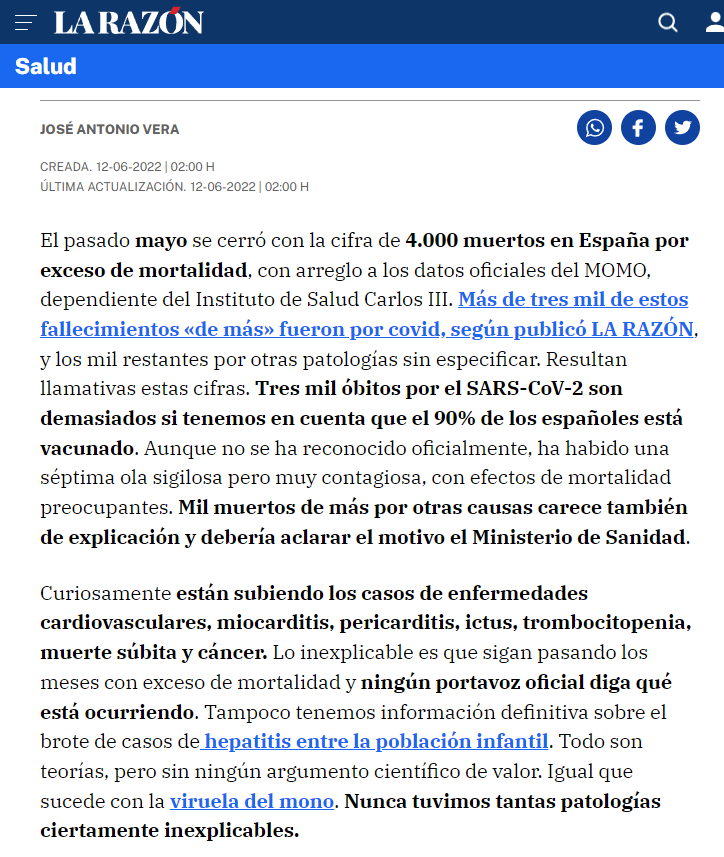 calotonterias's tweet photo. Qué cosas están publicando algunos grandes medios, no?? 

El aumento de enferm. y mort. ya es difícil de negar, ¿pero se investigará, con honestidad e interés real cuáles son las causas?
https://t.co/oMIFyLJDGa

Incluso osan poner en duda la eficacia de la 💉 en el 1er párrafo.. https://t.co/aZxS86953S
