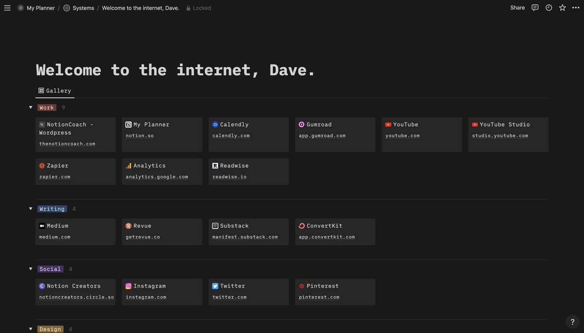 NotionCoach's tweet photo. Ok this is so simple but using @notionhq as my browser homepage is my new favorite thing. #notiontwt https://t.co/EXoN445da5