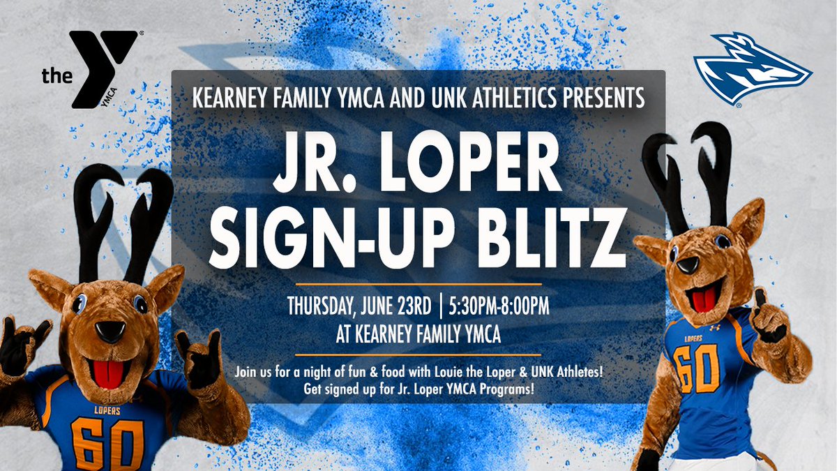 UNK Athletics &amp; <a href="/KearneyFamilyY/">Kearney Family YMCA</a> are teaming up to bring you the LOPER BLITZ! 

Join us for a night of free food and lots of Family Fun!
No pre-registration required
