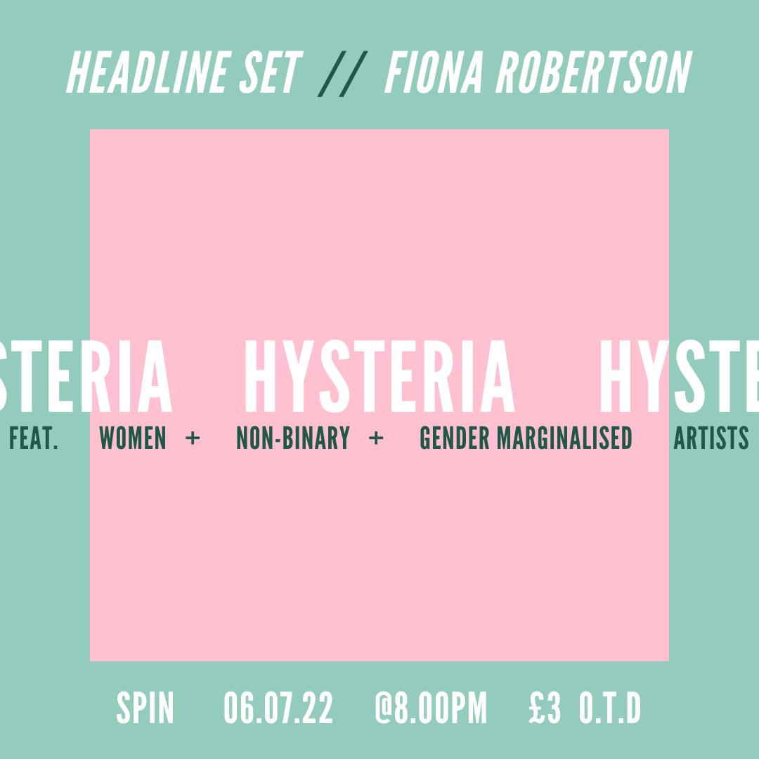 hysteria aberdeen (@hysteriaabdn) on Twitter photo *NEW EVENT KLAXON* Wed 6th of July @ Spin. Doors (£3) 7.30pm. Our next headliner is the wonderful <a href="/FionasWriting/">Fiona Robertson fionaswriting.bsky.social</a>. If you would like a 5-7 min performance slot, get in touch! xoxo *NEW EVENT KLAXON* Wed 6th of July @ Spin. Doors (£3) 7.30pm. Our next headliner is the wonderful <a href="/FionasWriting/">Fiona Robertson fionaswriting.bsky.social</a>. If you would like a 5-7 min performance slot, get in touch! xoxo