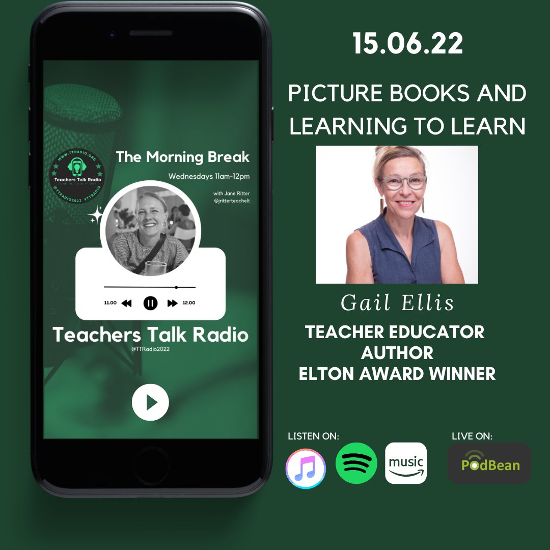 I am so looking forward to chatting with Gail Ellis on Wednesday. Gail is an ELT young learner educator with over thirty years of experience as a teacher, teacher educator, manager and author. 
She is a picturebook devotee and believer in the development of learner autonomy.