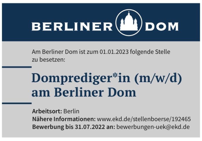 #Domprediger #Stellenausschreibung #NachfolgeZimmermann #jetztbewerben