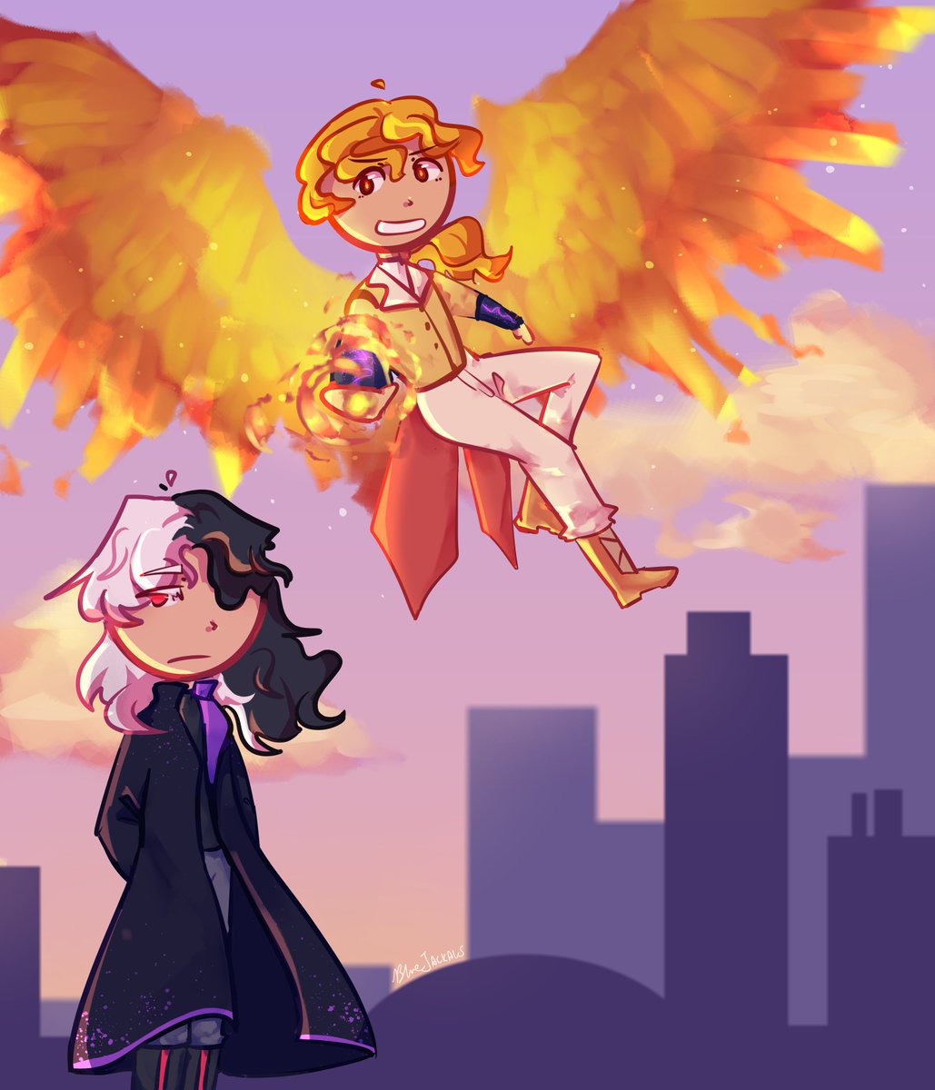 dragonduoart's tweet photo. Sunset battle.
[Superhero AU]
- bluejackals
#chazart #gamerboy80fanart #gb80fanart https://t.co/B3Z6iyjerr