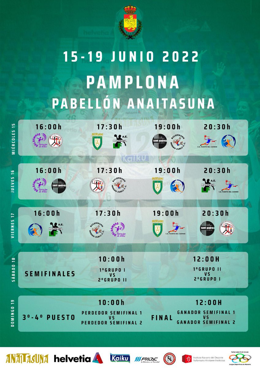 ⚠️ 𝗣𝗔𝗥𝗧𝗜𝗗𝗢𝗦 𝗙𝗔𝗦𝗘 𝗙𝗜𝗡𝗔𝗟 𝗜𝗡𝗙𝗔𝗡𝗧𝗜𝗟 𝗙𝗘𝗠𝗘𝗡𝗜𝗡𝗔 ⚠️

Estos serán los horarios de los partidos del #CDEInfantilBM - 𝐅𝐞𝐦𝐞𝐧𝐢𝐧𝐨.