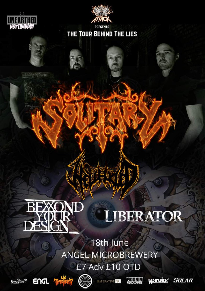 DC Sound Attack (@dc_soundattack) on Twitter photo 18.06 <a href="/SOLITARYPRESTON/">Solitary</a> at The Angel Microbrewery, Nottingham with <a href="/hellfekted/">Hellfekted</a>, <a href="/bydbanduk/">Beyond Your Design</a> and Liberator.
💸 skiddle.com/whats-on/Notti…
@unearthedmusic_ 18.06 <a href="/SOLITARYPRESTON/">Solitary</a> at The Angel Microbrewery, Nottingham with <a href="/hellfekted/">Hellfekted</a>, <a href="/bydbanduk/">Beyond Your Design</a> and Liberator.
💸 skiddle.com/whats-on/Notti…
@unearthedmusic_