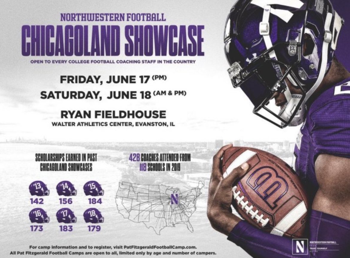 I will be attending Northwestern June 17th. Coaches don’t hesitate to come talk to me always open for all feedback! Excited to showcase my skills! <a href="/GnhsFootball/">GNHS Football</a> <a href="/coachfitz51/">Pat Fitzgerald</a> <a href="/EDGYTIM/">Timothy “EDGYTIM” OHalloran</a> <a href="/CoachBigPete/">Peter "Coach Big Pete" Leinweber</a> <a href="/DeepDishFB/">DEEP DISH FOOTBALL</a>