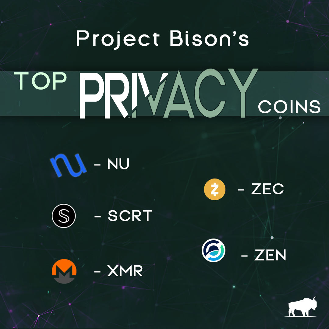 Project Bison's TOP PICKS

@NuCypher <a href="/SecretNetwork/">Secret Network</a> <a href="/monero/">Monero (XMR)</a> <a href="/ZcashFoundation/">Zcash Foundation 🛡️</a> <a href="/horizenglobal/">Horizen</a> 

#privacycoins
