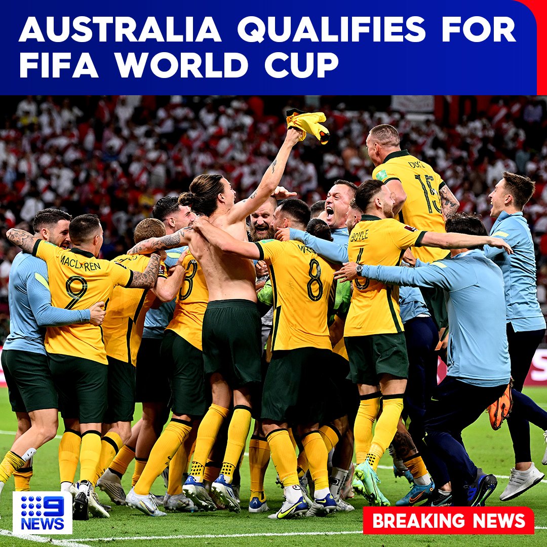 9NewsAUS's tweet photo. #BREAKING: The Socceroos are heading to the World Cup after a penalty shootout win against Peru in Doha. #9News

FULL DETAILS: https://t.co/N2twFxyove https://t.co/gWwT9kyayP