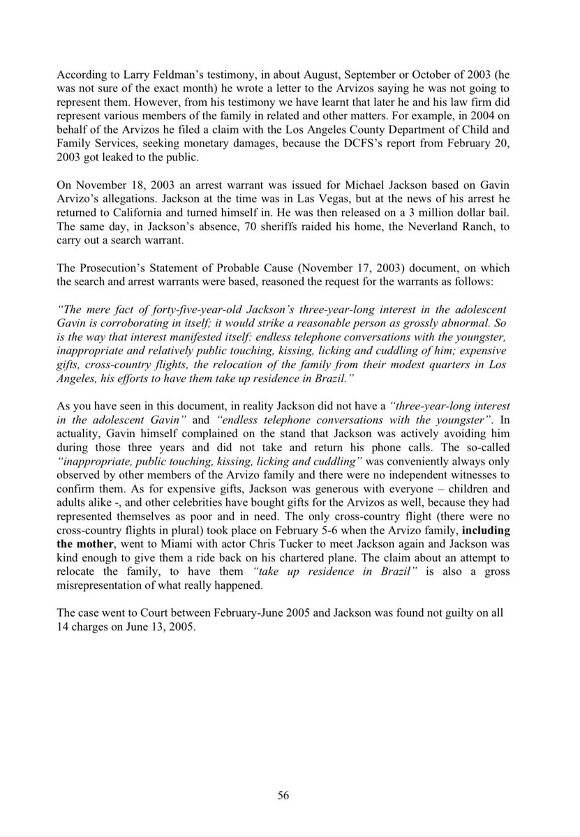 The 2005 Trial 6/6More useful information:Court transcripts (read out loud):  https://youtube.com/playlist?list=PLkHDG8vZbx39BXZ1U8W3qIPMo7eQMJPerCourt transcripts (PDF):  …https://themichaeljacksonallegationsblog.files.wordpress.com/2016/12/court-transcripts.zipClaims that the Arvizos were not after money (debunked):  https://themichaeljacksonallegations.com/2019/06/22/the-myth-of-the-arvizos-not-wanting-money/FBI investigation:  https://vault.fbi.gov/Michael%20Jackson