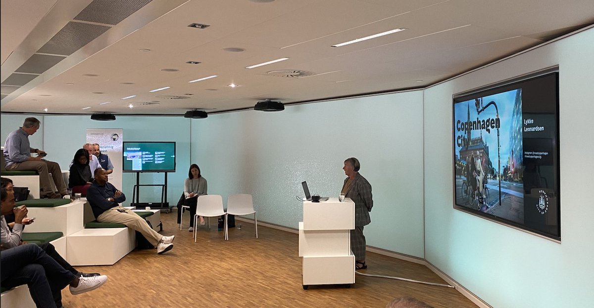 abl_impact's tweet photo. Head of Program for Resilient and Sustainable City Solutions, City of Copenhagen’s @lykkeleonardsen discussed Copenhagen’s efforts to become more blue and green- in water management and green infrastructure planning. #ABLinDenmark https://t.co/E3git3Nd2t