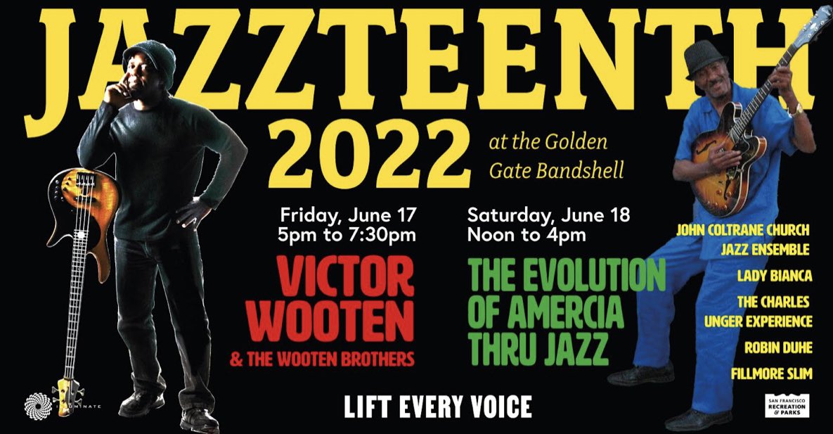 IlluminatedArts's tweet image. Join us for JAZZTEENTH this Friday and Saturday at the Golden Gate Park Lift Every Voice Bandshell. 🎶 

Hope to see you there!

#IlluminateTheArts #GoldenGatePark #Bandshell #LiftEveryVoice #Juneteenth #livemusic #Jazz