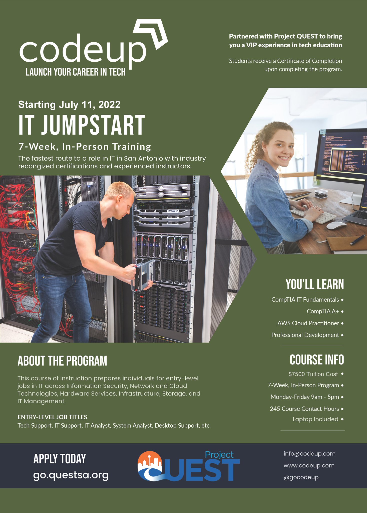 Project QUEST on Twitter "Register today! Join Codeup & Project QUEST