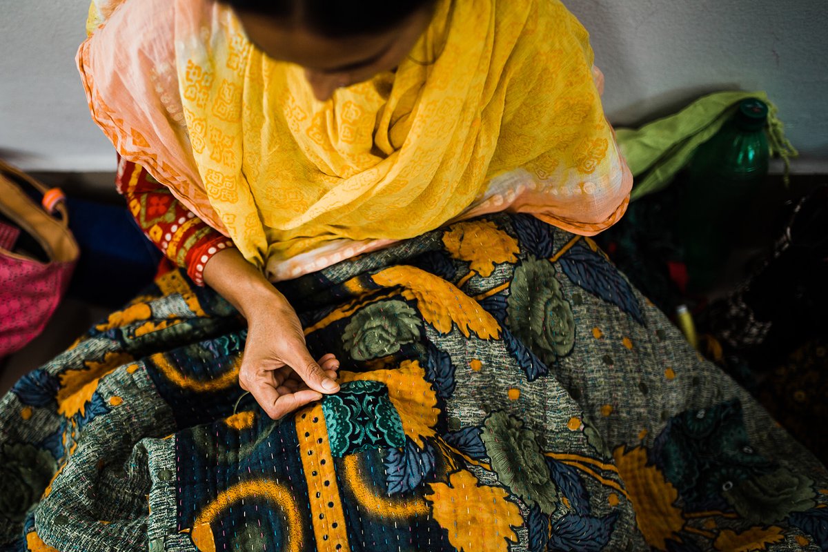 We support organizations that have similar core values, like Basha: a social enterprise that works with artisan women in Bangladesh, including survivors of sex trafficking, to create the hand-stitched kantha quilts. Read more about their stories: bit.ly/3QjskvF