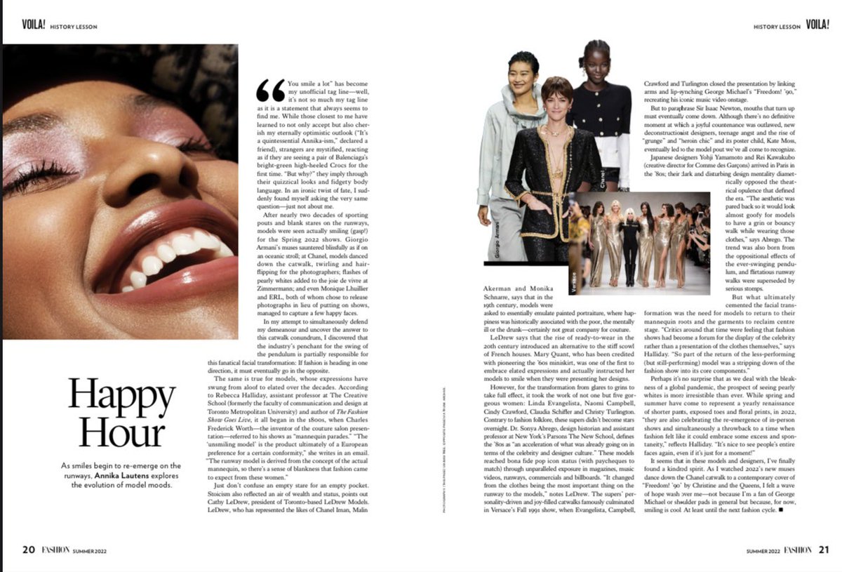 Read what our very own Cathy LeDrew had to say about the Evolution of model moods in the <a href="/FashionCanada/">FashionCanada</a> summer ‘22 issue