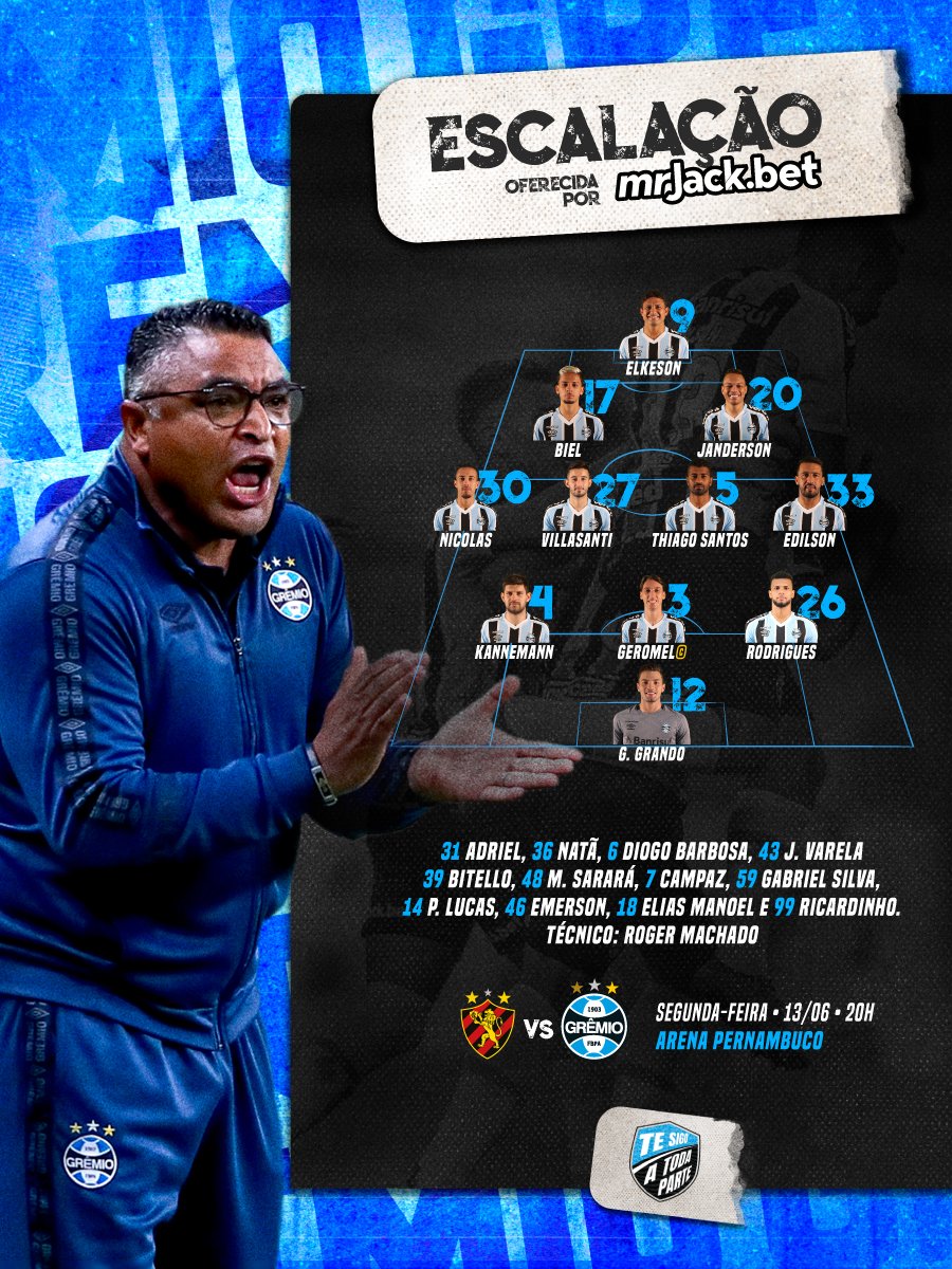 Grêmio FBPA - 📋ESCALAÇÃO DO TRICOLOR! 🇪🇪 #GEBxGRE