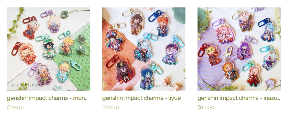 this is just a PSA that my genshin charms-- including NEW characters-- are back in stock !! please check out the link in my bio as i've got a lot of bills to pay :'-)

#genshin #genshinimpact