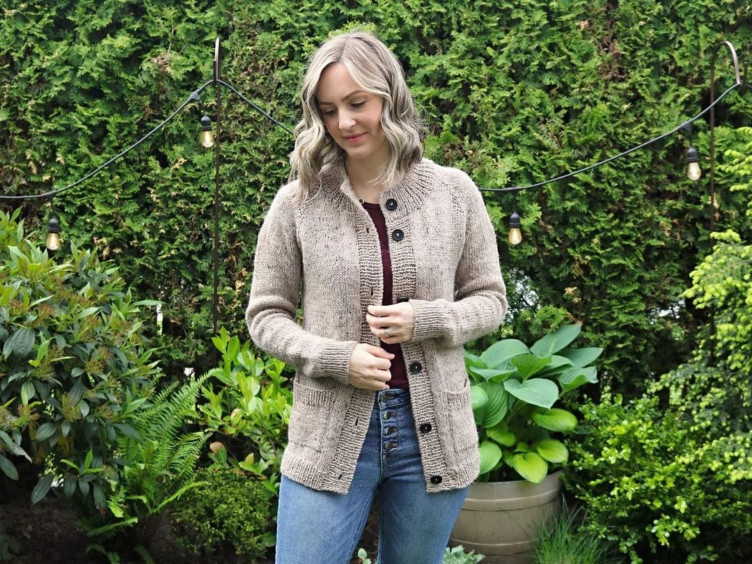 Amazed by this heavily modified Ladies Classic Raglan Pullover knit by @songbirdhandmade! Katie used <a href="/tincanknits/">Tin Can Knits</a> steeking tutorial to create a cardigan with thoughtful details like a wide collar and button-bands + practical patch pockets. 

instagram.com/p/CeCGd0fv0h3/