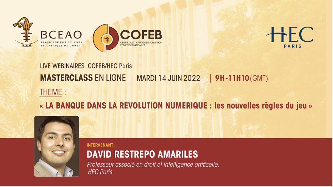 David Restrepo A (@davidamariles) on Twitter photo #Rejoignez-nous ce mardi 14 juin à 11h Paris pour la #MasterClass "La Banque dans la révolution numérique: les nouvelles règles du jeux" avec <a href="/HECParisExecEd/">HEC Paris ExecEd</a> et la Banque Centrale des États d’Afrique de l’Ouest <a href="/BCEAO_Officiel/">BCEAO_Officiel</a> youtu.be/B-tT3S7o7rE #Rejoignez-nous ce mardi 14 juin à 11h Paris pour la #MasterClass "La Banque dans la révolution numérique: les nouvelles règles du jeux" avec <a href="/HECParisExecEd/">HEC Paris ExecEd</a> et la Banque Centrale des États d’Afrique de l’Ouest <a href="/BCEAO_Officiel/">BCEAO_Officiel</a> youtu.be/B-tT3S7o7rE