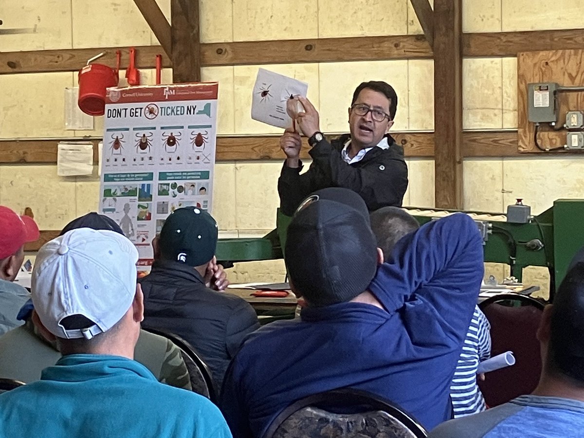 Last week at Emmi’s Farm/Baldwinsville. IPM outreach to farm workers. HUGE thanks to Tony Emmi for letting us host this event, and to our Marion Zuefle, Abby Seaman &amp; Hannah R. Warren for organizing it. IPM in Español. IPM for everyone. Next Albion on Friday with Small Farms!