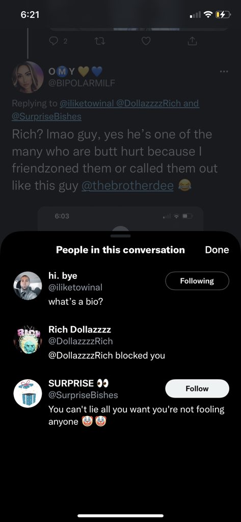 Slapyou6's tweet photo. @iliketowinal @DollazzzzRich @SurpriseBishes He’s not gonna go he’s pussy blocked me and I’ve never even talked to him https://t.co/2LV1GMfMM9