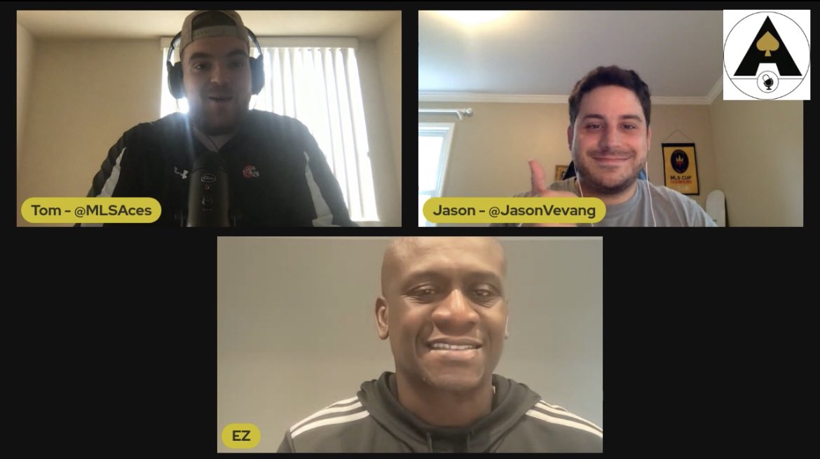 MLSAces's tweet photo. It was an HONOR to be able to chat with the first ever active MLS manager to join the #MLSAces Podcast today! @EzraHendrickson brought so much knowledge to the show & I can’t wait for you all to hear this one next week! #cf97 https://t.co/8xdl5Wx7fn