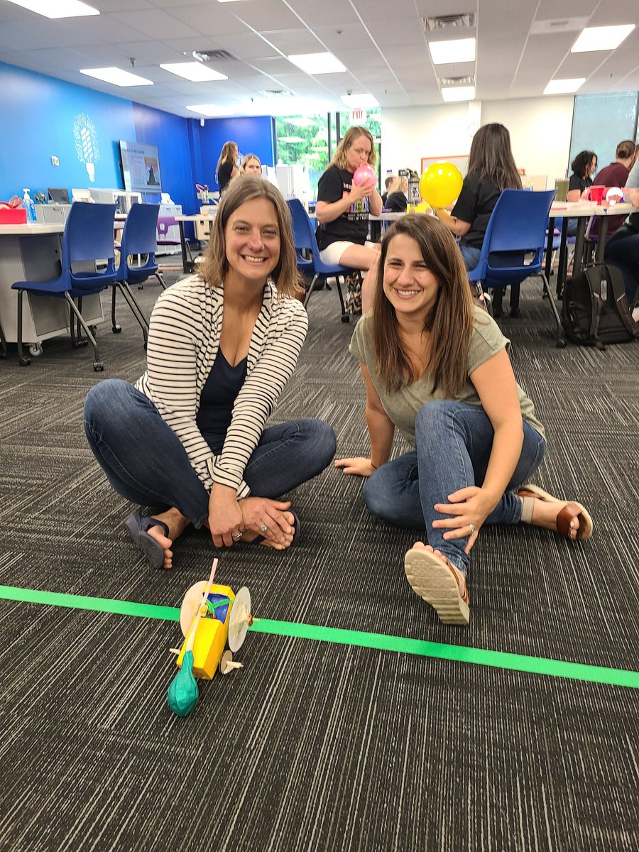 CBPineRunElem's tweet image. We were fabricating at the Fab Lab today. Teachers created, constructed, and raced their machines! Mrs. Plack &amp;amp; Mrs. Pensebene held the record for themost wins!