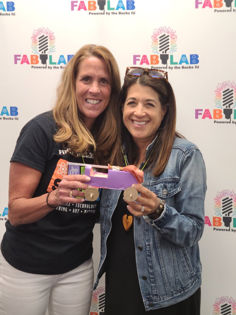 CBPineRunElem's tweet image. We were fabricating at the Fab Lab today. Teachers created, constructed, and raced their machines! Mrs. Plack &amp;amp; Mrs. Pensebene held the record for themost wins!