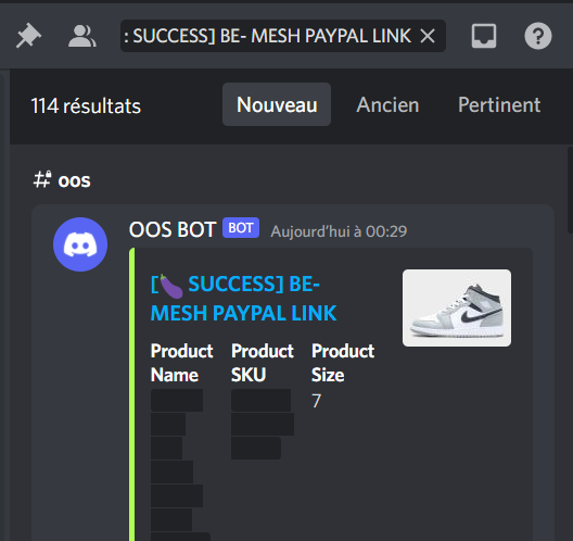 Quick drop 🚀 Thanks @OOSMesh Group ⚡️: @thesoleradar Proxy 🌍: @PigeonProxies Mafia 🥷 : @ChefsUnknown