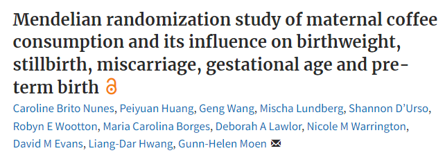 Gunn-Helen Moen (@dr_ghmoen) on Twitter photo Our paper: #Mendelianrandomization study of #maternal #coffee consumption and its influence on #birthweight, #stillbirth, #miscarriage, #gestational age and pre-term birth is finally out!
academic.oup.com/ije/advance-ar…
<a href="/IMBatUQ/">Institute for Molecular Bioscience</a> <a href="/UQ_News/">UQ News</a> <a href="/UniOslo_MED/">UiO - Det medisinske fakultet</a> Our paper: #Mendelianrandomization study of #maternal #coffee consumption and its influence on #birthweight, #stillbirth, #miscarriage, #gestational age and pre-term birth is finally out!
academic.oup.com/ije/advance-ar…
<a href="/IMBatUQ/">Institute for Molecular Bioscience</a> <a href="/UQ_News/">UQ News</a> <a href="/UniOslo_MED/">UiO - Det medisinske fakultet</a>